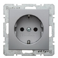 HAGER - GNIAZDO SCHUKO Z UZIEMIENIEM SAMOZACISKI ALU B.KWADRAT/B.7 - 47431404