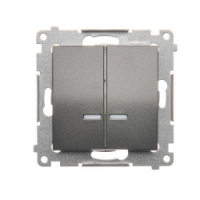 KONTAKT SIMON - Łącznik świecznikowy z podświetleniem LED i do wersji IP44 (moduł) 16AX, 250V~, zaciski śrubowe; antracyt *Posiada wkładkę DU1W - DW5ABL.01/48