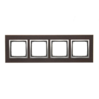 KONTAKT SIMON - Ramka 4-krotna Nature-Drewno, SREBRNE WENGE, IP20/IP44* (*IP44-należy zastosować zestaw uszczelek DUN4) - DRN4/84