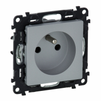 LEGRAND - GNIAZDO POJEDYNCZE Z UZIEMIENIEM 2P+Z Z PRZESŁONAMI ZACISKI ŚRUBOWE 16A 250V IP20 ALUMINIUM VALENA LIFE - 753384