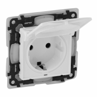 LEGRAND - GNIAZDO POJEDYNCZE Z UZIEMIENIEM 2P+Z SCHUKO Z PRZESŁONAMI ZACISKI AUTOMATYCZNE 16A 250V IP44 BIAŁY VALENA LIFE - 753119
