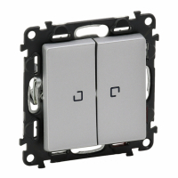 LEGRAND - ŁĄCZNIK SCHODOWY PODWÓJNY Z PODŚWIETLENIEM 250V ALUMINIUM VALENA LIFE - 752309