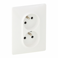 LEGRAND - GNIAZDO PODWÓJNE Z UZIEMIENIEM 2X2P+Z ZACISKI AUTOMATYCZNE 16A 250V IP20 BIAŁY VALENA LIFE - 753187