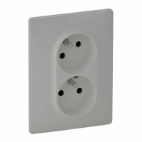LEGRAND - GNIAZDO PODWÓJNE Z UZIEMIENIEM TYPU MONOBLOK Z PRZESŁONĄ ALUMINIUM 16 A - 250 V~ VALENA LIFE - 753386