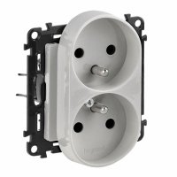LEGRAND - GNIAZDO PODWÓJNE Z UZIEMIENIEM ALUMINIUM VALENA LIFE - 753390