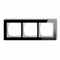 KARLIK - DECO Ramka uniwersalna 3-krotna - efekt szkła (ramka: czarna; spód: biały) - 12-0-DRS-3
