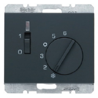 HAGER - REGULATOR TEMPERATURY POMIESZCZENIA 24V Z ZESTYKIEM ZWIERNYM ELEMENTEM CENTRALNYM I ŁĄCZNIKIEM ANTRACYT MAT K.1 - 20317106
