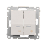 KONTAKT SIMON - Łącznik krzyżowy podwójny z podświetleniem (moduł) 10AX, 250V~, szybkozłącza; biały - DW7/2L.01/11
