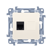 KONTAKT SIMON - GNIAZDO KOMPUTEROWE POJEDYNCZE RJ45 KAT. 5E KREMOWY SIMON 10 - C51.01/41