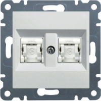 HAGER - GNIAZDO KOMPUTEROWE PODWÓJNE 2X RJ45 KAT. 6 FTP BIAŁY LUMINA - WL2180
