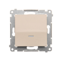 KONTAKT SIMON - Łącznik jednobiegunowy z podświetleniem LED (moduł) 16AX, 250V~, zaciski śrubowe; kremowy - DW1AL.01/41