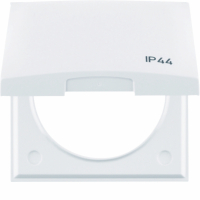 HAGER - RAMKA Z POKRYWĄ I NADRUKIEM "IP44" BIAŁY POŁYSK INTEGRO - 818282599