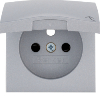 HAGER - ELEMENT CENTRALNY DO GNIAZDA Z UZIEMIENIEM Z POKRYWĄ Z PRZYSŁONAMI STYKÓW ALUMINIUM MAT LAKIEROWANY B.KWADRAT/B.7 - 3965838994