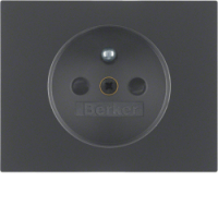 HAGER - ELEMENT CENTRALNY DO GNIAZDA Z UZIEMIENIEM Z PRZYSŁONAMI ANTRACYT MAT LAKIEROWANY K.1 - 3965757006