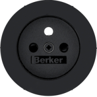 HAGER - ELEMENT CENTRALNY DO GNIAZDA Z UZIEMIENIEM Z PRZYSŁONAMI CZARNY POŁYSK R.1/R.3 - 3965762045