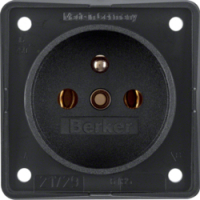 HAGER - GNIAZDO Z UZIEMIENIEM MECHANIZM CZARNY MAT INTEGRO FLOW - 9618505