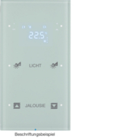 HAGER - SENSOR DOTYKOWY PODWÓJNY Z REGULATOREM TEMPERATURY KONFIGUROWALNY BIAŁY SZKŁO R.3  - 75642150