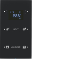 HAGER - SENSOR DOTYKOWY PODWÓJNY Z REGULATOREM TEMPERATURY KONFIGUROWALNY CZARNY SZKŁO R.3  - 75642155
