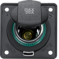 HAGER - GNIAZDO ZASILAJĄCE 24V SAMOCHODOWE ANTRACYT MAT MECHANIZM INTEGRO  - 945702505