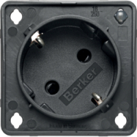 HAGER - GNIAZDO SCHUKO 45° Z DIODA KONTROLNĄ SNAP-IN 2 MM ANTRACYT MAT MECHANIZM INTEGRO  - 947132505