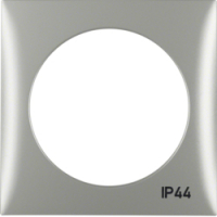 HAGER - RAMKA POJEDYNCZA Z NADRUKIEM "IP44" BEZ USZCZELKI CHROM MAT LAKIEROWANY INTEGRO FLOW  - 918272568