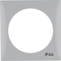 HAGER - RAMKA POJEDYNCZA Z NADRUKIEM "IP44" BEZ USZCZELKI SZARY POŁYSK INTEGRO FLOW  - 918272597