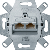 HAGER - MECHANIZM GNIAZDA KOMPUTEROWEGO PODWÓJNEGO RJ45 UAE EKRANOWANE KAT. 6 KLASA E ONE.PLATFORM - 455501