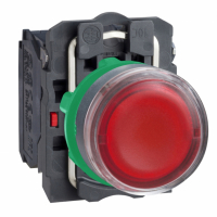 SCHNEIDER ELECTRIC - PRZYCISK PŁASKI CZERWONY LED 230-240V PLASTIKOWY - XB5AW34M5