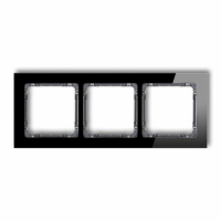 KARLIK - Ramka uniwersalna 3-krotna - efekt szkła (ramka: czarna; spód: grafitowy) - 12-11-DRS-3