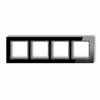 KARLIK - Ramka uniwersalna 4-krotna - efekt szkła (ramka: czarna; spód: grafitowy) - 12-11-DRS-4