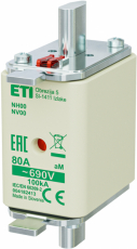ETI - WKŁADKA TOPIKOWA NH - SILNIKOWA / KOMBI NH00 AM 80A/690V - 004182413