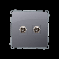 KONTAKT SIMON - Gniazdo antenowe typu "F" podwójne (moduł); stal inox - BMAF2.01/21