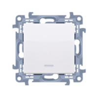KONTAKT SIMON - łącznik jednobiegunowy z podświetleniem LED (moduł) 10AX, 250V~, zaciski śrubowe; biały - CW1L.01/11