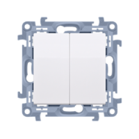 KONTAKT SIMON - Łącznik świecznikowy z podświetleniem LED i do wersji IP44 (moduł) 10AX, 250V~, zaciski śrubowe; biały  !Posiada wkładkę uszczelniającą pod klawisze - CW5BL.01/11
