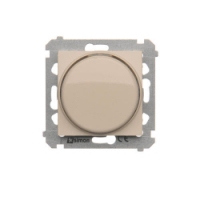 KONTAKT SIMON - Ściemniacz obrotowy do LED ściemnialnych 230 V (moduł) 2–250 W; kremowy. Maksymalna ilość zródeł LED - 10 szt. - DS9L.01/41