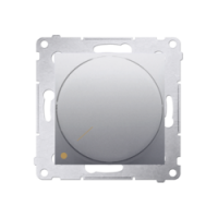 KONTAKT SIMON - Ściemniacz obrotowy do LED ściemnialnych 230 V (moduł) 2–250 W; srebrny mat. Maksymalna ilość zródeł LED - 10 szt. - DS9L.01/43