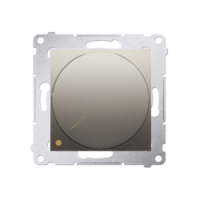 KONTAKT SIMON - Ściemniacz obrotowy do LED ściemnialnych 230 V (moduł) 2–250 W; złoty mat. Maksymalna ilość zródeł LED - 10 szt. - DS9L.01/44