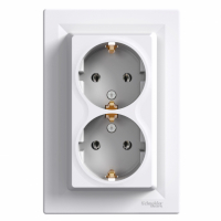 SCHNEIDER ELECTRIC - GNIAZDO PODWÓJNE SCHUKO, BIAŁE ASFORA. - EPH9900121