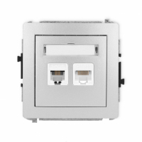 KARLIK - DECO; Gniazdo Komputerowe-Telefoniczne RJ45 + RJ11 srebro 7DGTK - 7DGTK