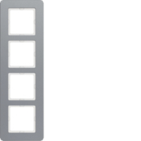 HAGER - RAMKA POCZWÓRNA, ALUMINIUM Q.7 . - 10146074