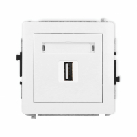 KARLIK - DECO; MECHANIZM GNIAZDA POJEDYŃ.USB-AA 2,0 biały - DGUSB-1