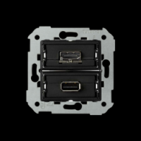 KONTAKT SIMON - Gniazdo USB + HDMI (V1.4), żeńskie. Podłączenie HDMI kątowe. !Wymagana puszka podtynkowa wielopolowa (nie łączona) - 7501095-039