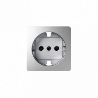 KONTAKT SIMON - Pokrywa gniazda pojedynczego Schuko z przesłonami; aluminium - 82041-93