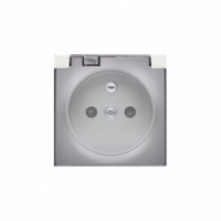 KONTAKT SIMON - Pokrywa gniazda pojedynczego - klapka transparentna IP44; aluminium - 82068KD-93