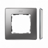 KONTAKT SIMON - Ramka 1-krotna, Detail SELECT-metal, ALUMINIUM / podstawa Chrom - 8201610-093