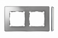 KONTAKT SIMON - Ramka 2-krotna, Detail SELECT-metal, ALUMINIUM / podstawa Chrom - 8201620-093