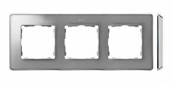 KONTAKT SIMON - Ramka 3-krotna, Detail SELECT-metal, ALUMINIUM / podstawa Chrom - 8201630-093
