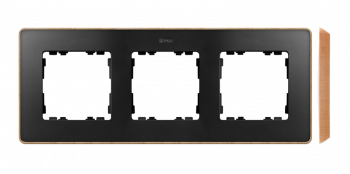 KONTAKT SIMON - Ramka 3-krotna, Detail SELECT-drewno, GRAFIT / podstawa Drewno - 8201630-271