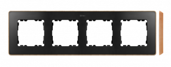 KONTAKT SIMON - Ramka 4-krotna, Detail SELECT-drewno, GRAFIT / podstawa Drewno - 8201640-271