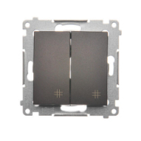 KONTAKT SIMON - Łącznik krzyżowy podwójny (moduł) 10AX, 250V~, szybkozłącza; brąz mat - DW7/2.01/46